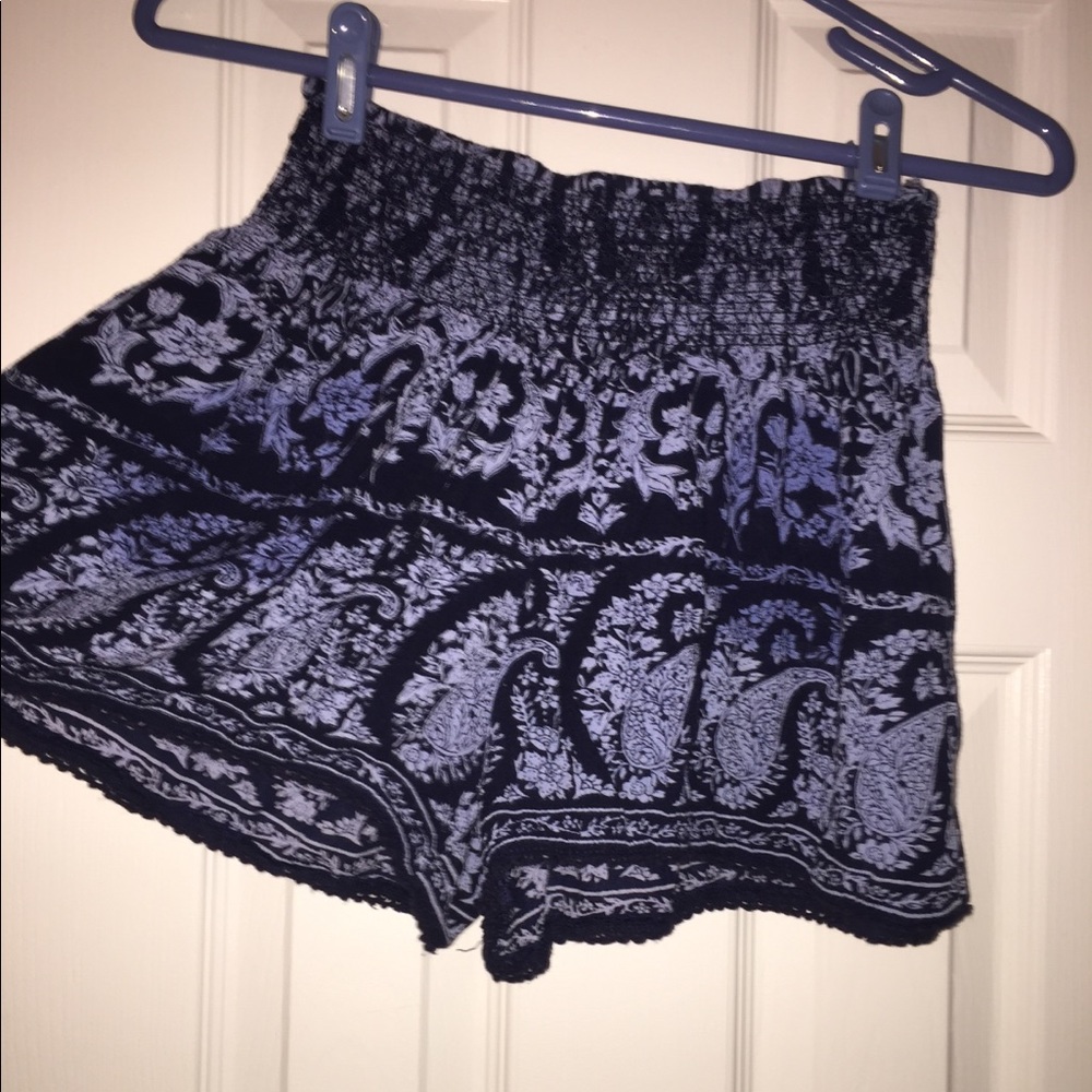 bohemian printed flowy shorts